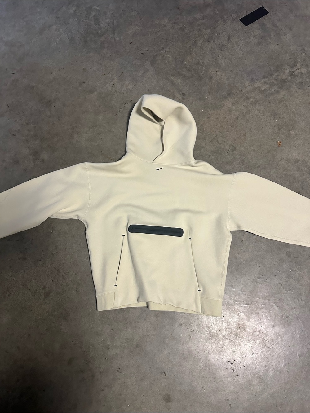 Nike Cream Hooded Pullover with Front Zip Pocket